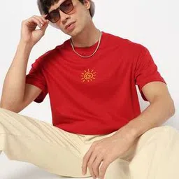 yousta Men Relaxed Fit Crew-Neck T-Shirt with Embroidery-picture-15