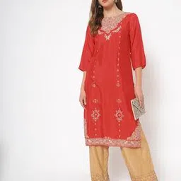 Printed Round-Neck Straight Kurta-picture-45