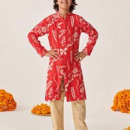 pspeaches Boys Printed Kurta Pyjamas Set-picture-38
