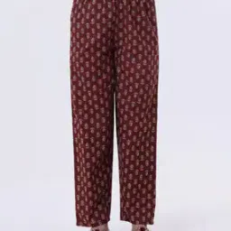 tjori Women Block Print Pants with Elasticated Waistband-picture-28