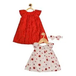 creative kid's Girls Pack of 2 Printed A-Line Dresses with Hair Band-picture-10