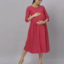 Women Striped Fit & Flare Dress-image-97