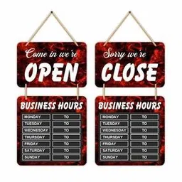cvanu Open Close Sign Wooden Wall Hanging-picture-42