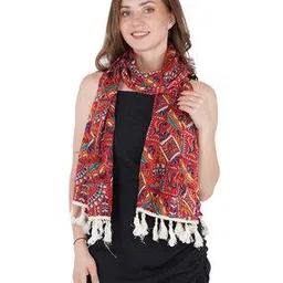 style shoes Women Paisley Print Scarf with Lace Border-picture-14