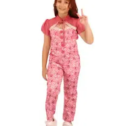 cutecumber Girls Floral Short Sleeves Top & Pants Sets-picture-17