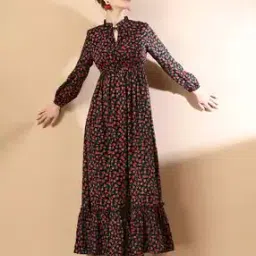 zwerlon x ag Women Floral Print Tiered Dress-picture-46