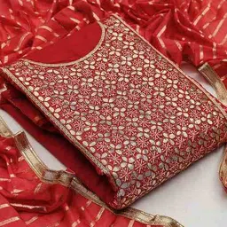 svaraa Women Embroidery Unstitched Dress Material image 1