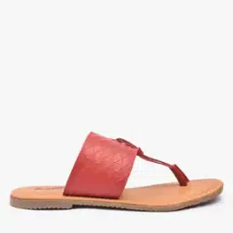 hi-attitude Textured T-strap Flat Sandals-picture-35