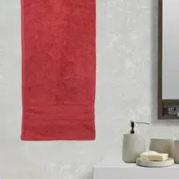 cantabil Textured Print Red Bath Towel-picture-32