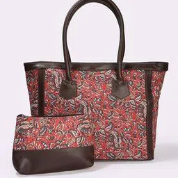 avaasa Women Leaf Print Tote Bag with Pouch-picture-45