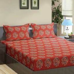 trance home linen 200 TC Floral Print Queen-Size Bedsheet with Pillow Covers-picture-29