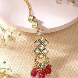 priyaasi Women Gold-Plated Kundan-Studded Mangtika-picture-26