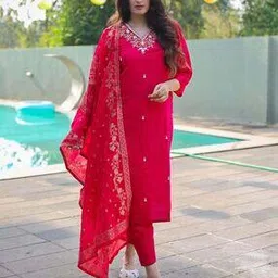 18india Women Embroidered Straight Kurta Set-picture-41