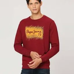 pepe jeans Men Typographic Print Regular Fit Crew-Neck Sweatshirt-picture-11