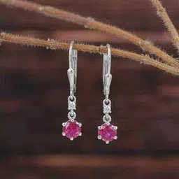 ornate jewels 925 Sterling Silver Round Red Ruby Solitaire Stud Earrings-picture-48