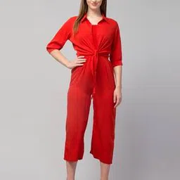 glito Women Spread-Collar Jumpsuit with Tie-Up-picture-23