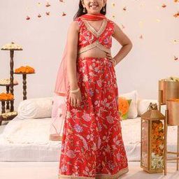 pspeaches Floral Print Lehenga Choli with Dupatta-picture-42