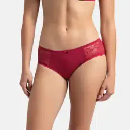 Full Coverage Soft Touch Microfiber Elastane Stretch Hipster with Lace Styling-image-89