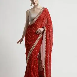 jaipur kurti Women Bandhani Print Saree with Contrast Border-picture-21