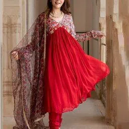ambraee Women Floral Anarkali Kurta Set-picture-22