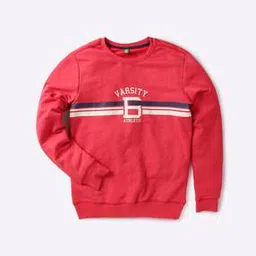 united colors of benetton Varsity Print Heathered Sweatshirt-picture-36
