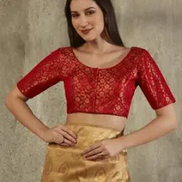 salwar studio Women Floral Woven Front-Open Blouse-picture-11