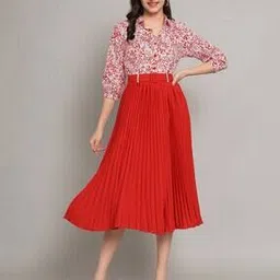 zwerlon x ag Girls Floral Print A-Line Dress with Belt-picture-30