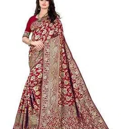 aryanari Floral Zari Woven Banarasi Silk Saree-picture-51