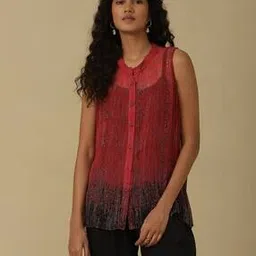 aarke ritu kumar Loose Fit Shibori Printed Shirt with Camisole-picture-12