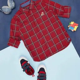 pantaloons junior Boy Regular Fit Checked Shirt image 1