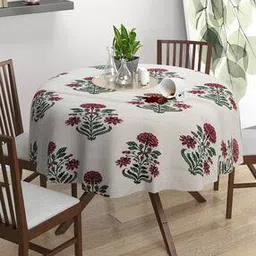 Floral Print Waterproof Round Table Cover 60"-image-74