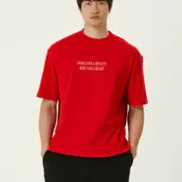 mischief monkey Men Typographic Print Oversized Fit Round-Neck T-Shirt-picture-12