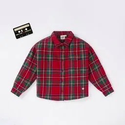 ed-a-mamma Sustainable Checked Flannel Shirt with Flap Pocket-picture-11
