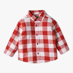 united colors of benetton Boys Checked Regular Fit Shirt image 1