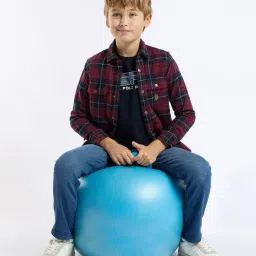 us polo assn. Boys Checked Regular Fit Cotton Shirt image 1