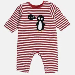 miniklub Infants Striped Round-Neck Romper image 1