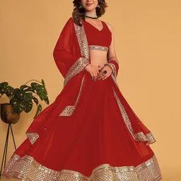 anaadih Women Embellished Flared Lehenga Choli Set-picture-29