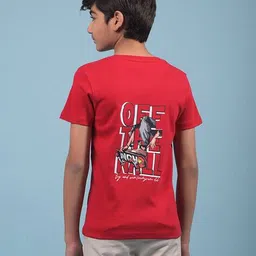 crimsoune club Boys Graphic Print Slim Fit Round-Neck T-Shirt image 1
