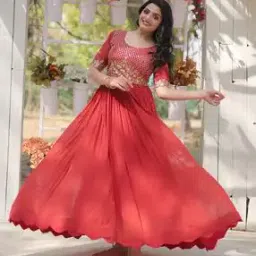 wedani Women Embroidery Gown Dress-picture-43