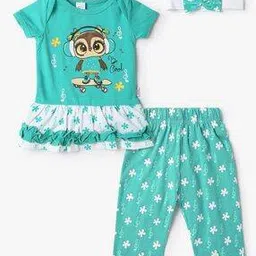 sweetie pie Girls Graphic Print Nightsuit Set-picture-22