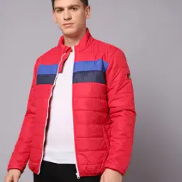 Men Colourblock Regular Fit Puffer Jacket-image-0
