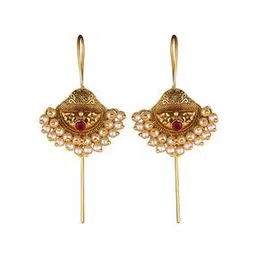 vighnaharta fashion jewellery Stone-Studded Ear Cuff Earrings with Pearl Drops-picture-42