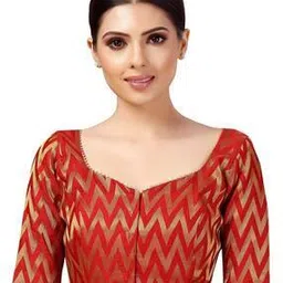 studio shringaar Chevron Woven Front-Open Blouse-picture-31