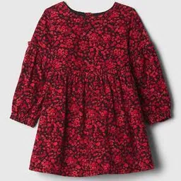 Girls Floral Print Fit & Flare Dress-image-65