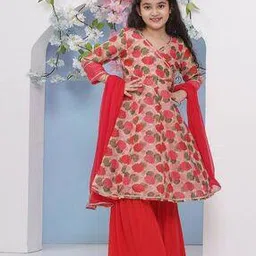 bitiya by bhama Girls Floral PrintbKurta Suit Set-picture-28