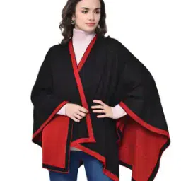 bharatasya Bhsc-071219-020 Reversible Poncho Style Soft Woollen Shawl-picture-20