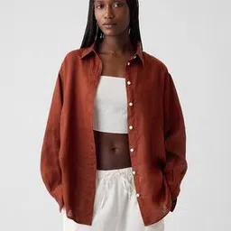 gap Women Loose Fit Shirt with Patch Pocket-picture-53