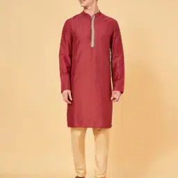 indus route by pantaloons Men Embroidery Long Kurta-picture-40
