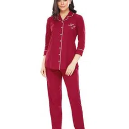 zeyo Typographic Print Shirt & Pyjamas Set-picture-44