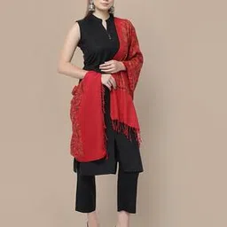 indie picks Aari Embroidered Kashmiri Woollen Shawl with Tassels-picture-31
